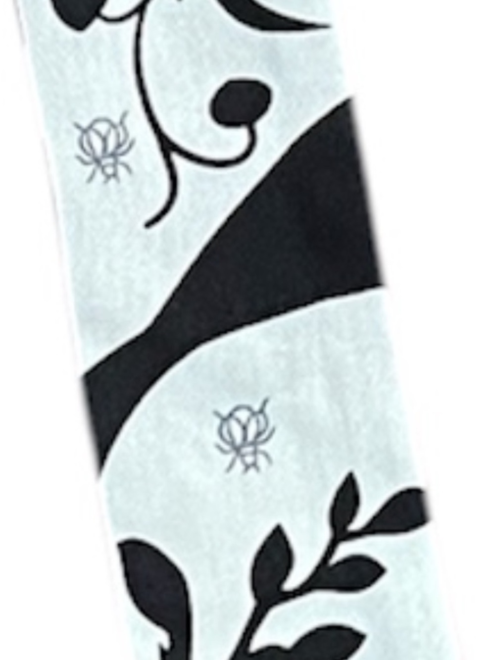 Hermes Black Multi Floral 🌹 Fringe Twilly Scarf New - Picture 4 of 4